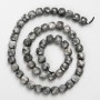 Larvikite Beads, Natural Stone, Faceted Cube on Thread, 7 mm Diameter, 38 cm Length ±