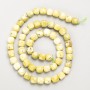 Yellow Jadeite Beads – Faceted Cube, Natural Stone, on a Thread, 6.5 mm Diameter, 39 cm Length