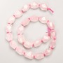 Beads Pink Quartz natural stone faceted on thread, diameter 11x16mm±, length 40cm ±