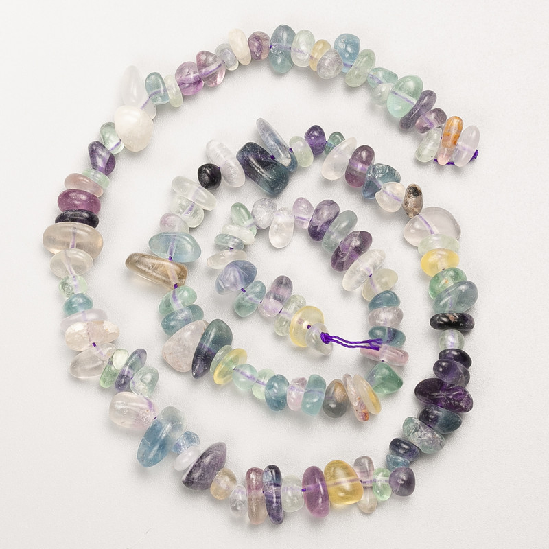 Fluorite Beads, Natural Stone, Faceted, on Thread, 8x4 mm, Length 40 cm +