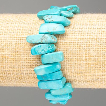 Bracelet 'Turquoise' chip 'Needle', diameter 17×8± mm, length 18 cm on elastic