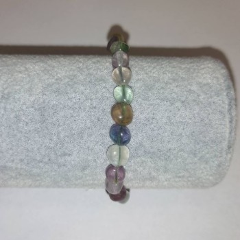 Bracelet made of natural fluorite, faceting, 7×9 mm ± on elastic cord, length 18 cm+