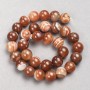 Orange Agate Beads - Smooth Round Bead on Beading Thread, 12mm diameter, 38cm length ±