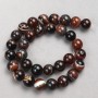 Brown Agate Beads - smooth round on thread, diameter 10 mm ±, length 38 cm ±