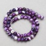 Purple Agate Beads - Smooth 6mm Round Beads, 38cm Length on Fishing Line