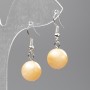 Selenite Earrings (Acrylic Imitation) Smooth Ball, Diameter 12.5 mm, Length 3.5 cm