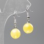 Earrings 'Citrine' (imitation acrylic) smooth ball, diameter 12.5 mm, length 3.5 cm