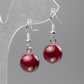 Earrings Tourmaline (Acrylic Imitation) Smooth Ball, Diameter 12.5 mm, Length 3.5 cm