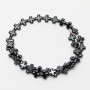 Hematite cross-shaped beads, 10x10x4 mm ±, strand length 40 cm ± on a thread