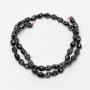 Hematite Skull Beads, 6×8×6 mm, 40 cm length on thread