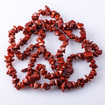 Natural Stone Beads on Thread Red Jasper 'Stone Chip' 3-10mm 85-90 cm