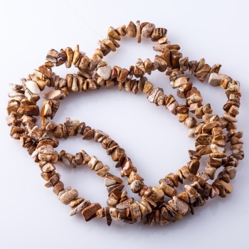 Beads on thread Picture Jasper 'Stone Crumb' 3-10mm 80-85cm