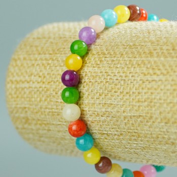 Bracelet 'Assorted Toned Quartz' (acrylic imitation), diameter 6(±)mm, length 18 cm (stretch)