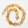 Citrine beads, natural stone, faceted, 14×20 mm, 40 cm length ± on thread
