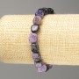 Charoite bracelet with natural stones, faceted beads, diameter 8x9 mm ±, length 18 cm (stretch)