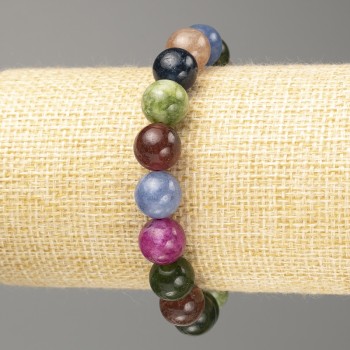 Bracelet 'Gemstones' named after the smooth bead, diameter 10(±)mm, length 18cm (stretch)