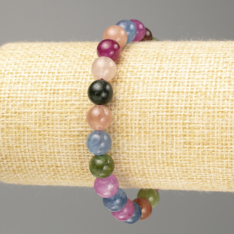 Bracelet Gemstones named after Smooth Ball, 8(±)mm diameter, 18 cm length (stretch)