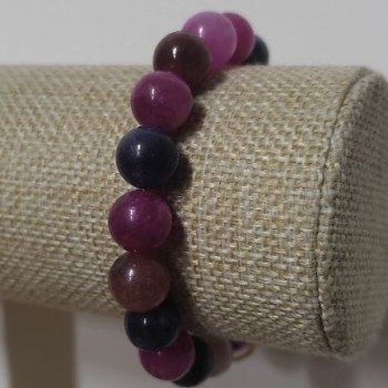 Gemstone Bracelet named after Smooth Bead, diameter 10(±)mm, length 18cm (stretch)