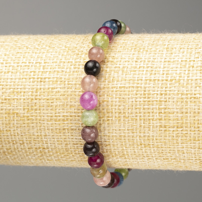 Bracelet Gemstones Named After Smooth Bead, 6(±)mm Diameter, 18cm Length (Stretch)