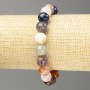 Assorted Natural Stones Bracelet, Smooth Bead, 10 mm Diameter, 18 cm Length (Stretch)