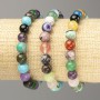 Assorted Smooth Bead Bracelet, 8 mm diameter, 18 cm length (stretch)
