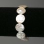 Baroque Pearl Coin Bracelet in Gasoline Shade, diameter 16 mm ±, length 18 cm ± (stretch)