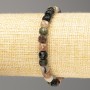 Tourmaline bracelet, natural gemstone, faceted cube 6x6 mm, length 18 cm (stretch)