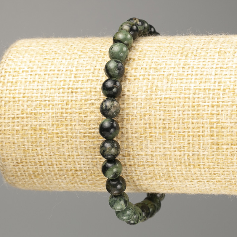 Ocean Jasper bracelet with smooth round beads, 6.5 mm diameter, 18 cm length (stretch)