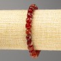 Bracelet with Carnelian natural stone, faceted cube beads, diameter 7 mm, length 18 cm (stretch)