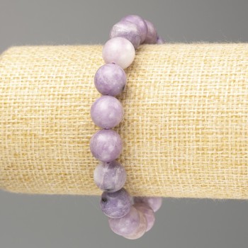 Lepidolite Bracelet (imitation acrylic) smooth beads, diameter 10.5 mm, length 18 cm (stretch)