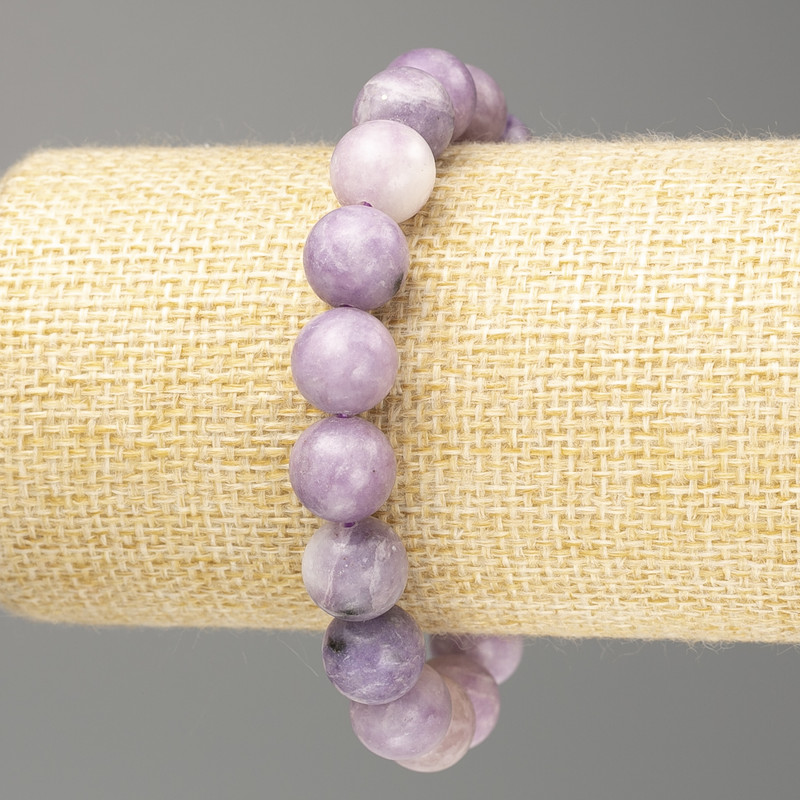 Lepidolite Bracelet (imitation acrylic) smooth beads, diameter 10.5 mm, length 18 cm (stretch)