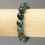 Green Jasper Bracelet with Smooth Beads, 12 mm Diameter, 18 cm Length (Stretch)