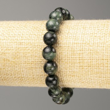 Ocean Jasper Bracelet with Smooth Beads, 10.5 mm Diameter, 18 cm Length (Stretch)