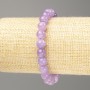 Amethyst Bracelet (Tinted Quartz) Smooth Bead, 8 mm Diameter, Length 18 cm (Stretch)