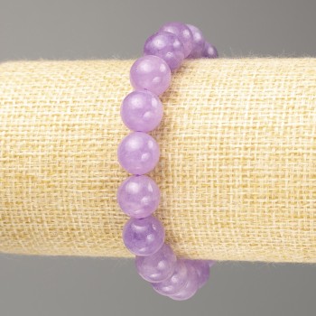 Amethyst Bracelet (named after Toned Quartz) Smooth beads, 10 mm diameter, 18 cm length (stretch)