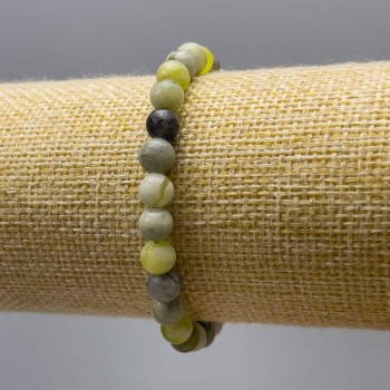 Ophite Bracelet (imitation acrylic) smooth beads, diameter 6.5 mm ±, length 18 cm (stretch)