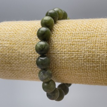 Bracelet Jadeite imitation (acrylic) smooth bead, diameter 10.5 mm, length 18 cm (stretch)