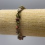 Bracelet with Jasper, Heliotrope, and Unakite, natural gemstone chips, 8x3 mm diameter, 18 cm length (stretch)