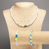 Set 'Ukraine' Howlite natural stone cylinders, diameter 10×6 mm ±, and polymer clay, necklace length 46 cm ±, bracelet length 18 cm (stretch)