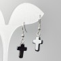 Hematite Cross Earrings, diameter 10x14, 5mm+-, length 36mm