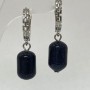 Earrings Aventurine 'Night of Cairo', diameter 9x14 mm, length 31 mm, barrel
