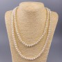 Freshwater Pearl Necklace, diameter 7x5 mm ±, length 120 cm