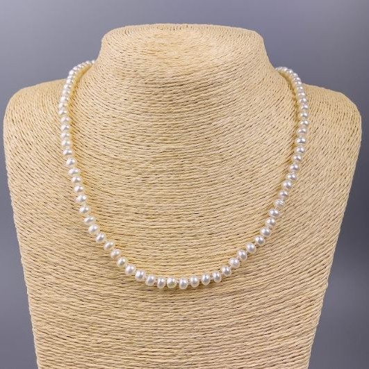 River Pearl Necklace, 5x4 mm, length 49 cm