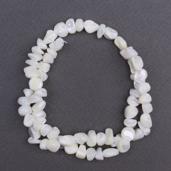 Mother-of-pearl faceted beads, 8×6 mm, 41 cm long on monofilament