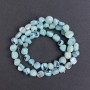 Blue-toned mother-of-pearl beads, gal'tivka shape, diameter 8x6 mm ±, length 41 cm ± on a thread