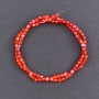 Dyed red mother-of-pearl cylindrical beads, diameter 3.5×3.5 mm, length 40 cm on thread