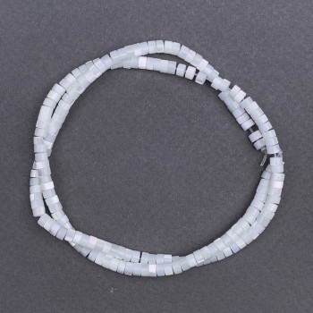 Mint-toned Mother-of-Pearl Beads, Discs, 4x2 mm, 40 cm on a thread