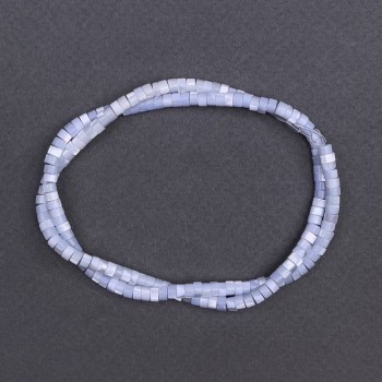Tinted pearl beads blue-gray disc, diameter 4x2 mm, length 40 cm on thread
