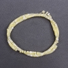 Toned yellow mother-of-pearl beads, disc-shaped, 4x2 mm diameter, 40 cm length on thread