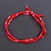 Tinted red mother-of-pearl beads, disc-shaped, 4x2 mm, about 40 cm long on a beading thread